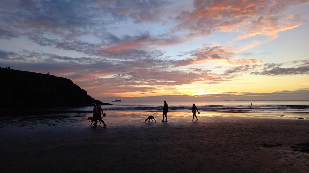 Sunset Pembrokeshire beach